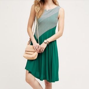 Anthropologie Maeve Green Midi Fit Flow Dress NWT